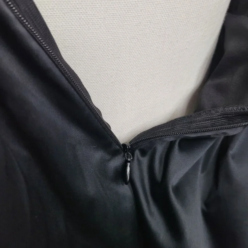 Ow Intimates Dress Black Short Spaghetti Cami Strap Zipper Size XL Pinup Cocktai